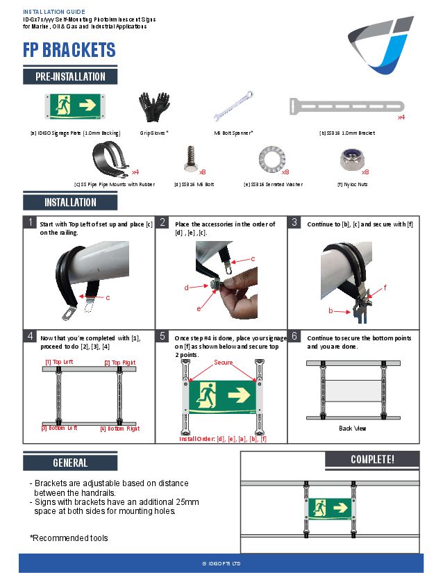 SS Installation Guides (FP Brackets), front page image